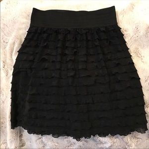 EXPRESS ruffled black skirt